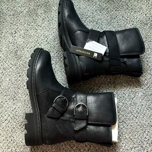 COPY - Brand new Sorel Lennox Moto Boot Cozy - Black Leather